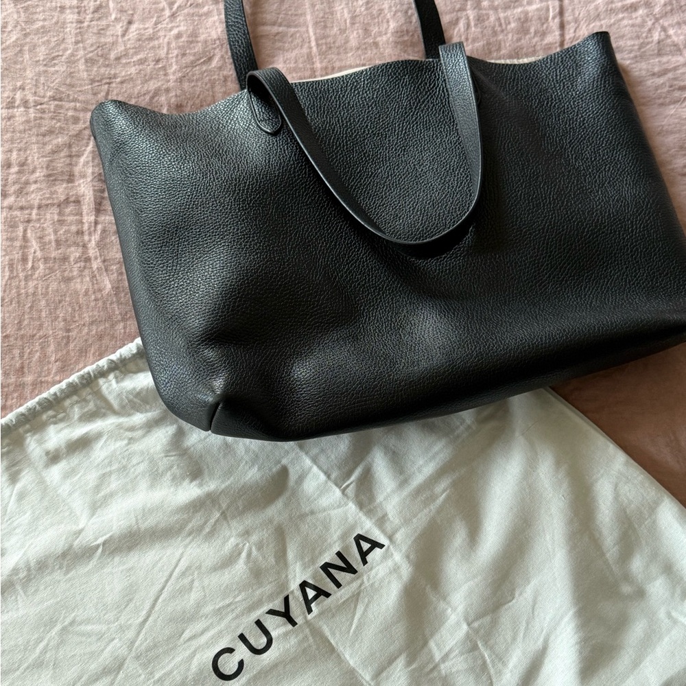 Cuyana Structured Black Tote Bag